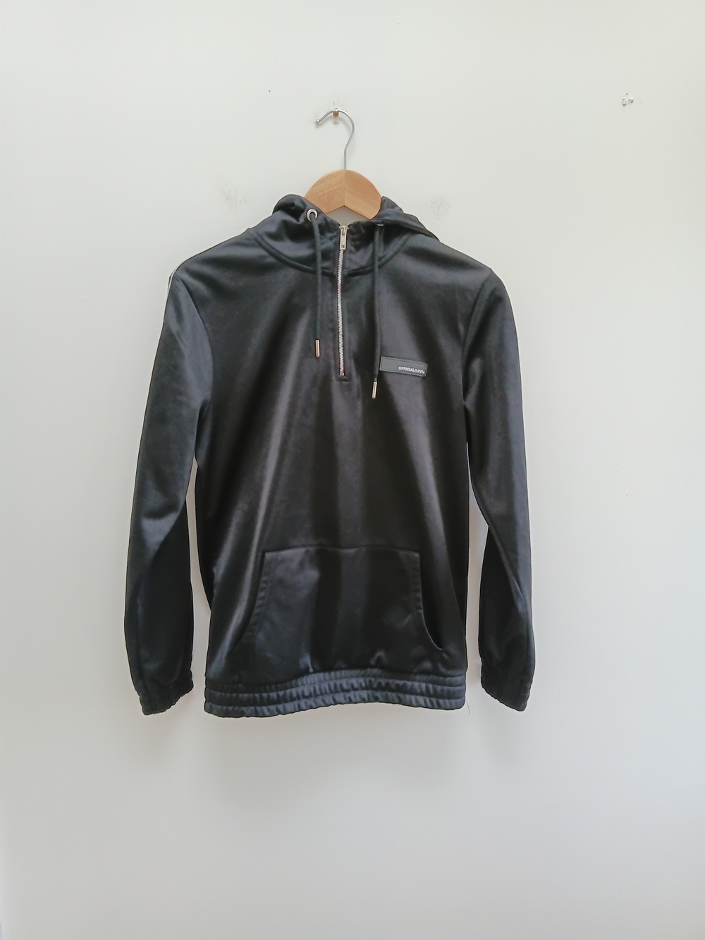 BoohooMAN Official/Man Men's Black Half-Zip Pullover Hoodie Size XS